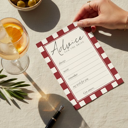 Carte Conseil That's Amore Red Checkered Bridal Shower 