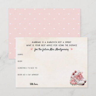 Carte Conseil Thème de coureur Basket rose Floral Mariage Consei