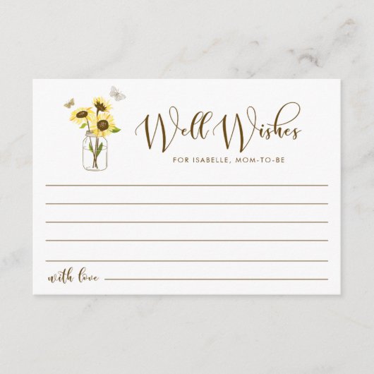 Carte Conseil Tournesols sur Mason Jar Eh bien veut que maman so (Devant)