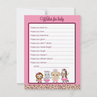 Carte Conseil Tu Tu Cute Ballerina Baby shower Voeux pour bébé