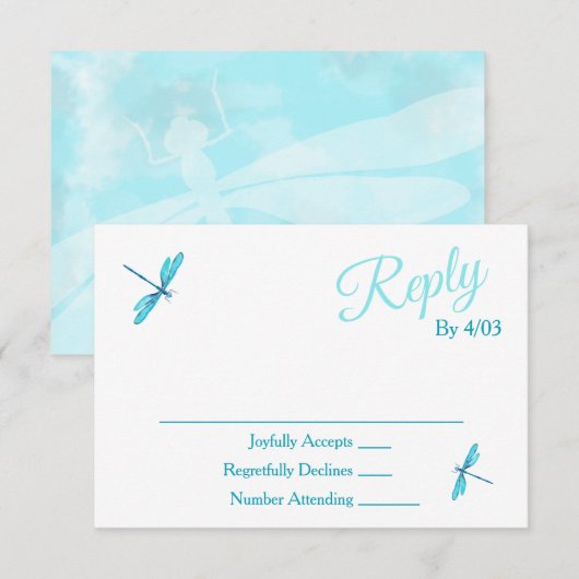 Carte Conseil Turquoise RSVP Enclosure Cards (Devant / Derrière)