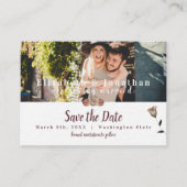 Carte Conseil Turquoise Vert, Beige Rose Mariage Enregistrer les (Devant)