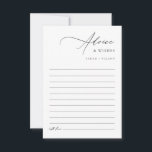 Carte Conseil Un Mariage Élégant Et Moderne<br><div class="desc">Réunissez la sagesse intemporelle pour votre voyage avec nos cartes de conseil Mariage Modern Black & White Newlyweds. Ces cartes élégantes et élégantes invitations invités à partager des conseils et des souhaits sincères dans la saisissante calligraphie moderne. Parfait pour capturer des souvenirs et de la sagesse à votre mariage ou...</div>