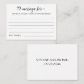 Carte Conseil Un message pour les conseils de Mariage de mariée  (Devant / Derrière)