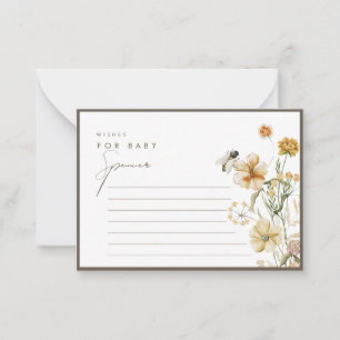 Carte Conseil Un petit désir neutre Fleur sauvage pour bébé