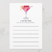 Carte Conseil Une fête d'anniversaire Martini Un Peu Plus Âgée (Devant)