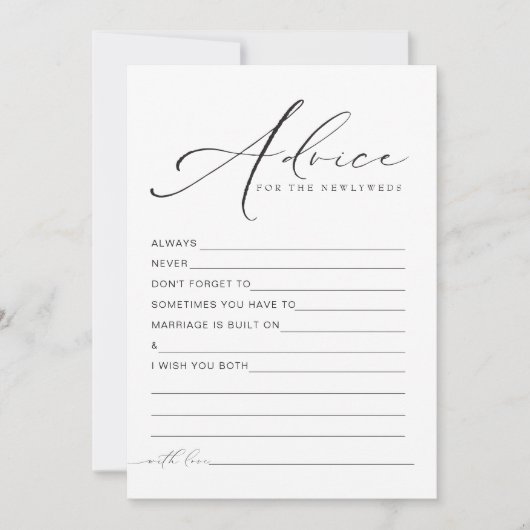 Carte conseil VALENTINA Elegant Script (Devant)