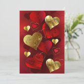 Carte Conseil Valentines dorées et rouges (Debout devant)