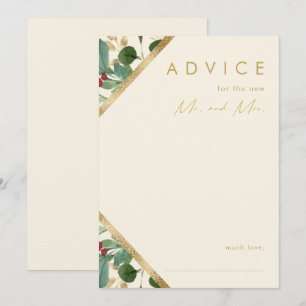 Carte Conseil Végétation de Noël moderne Mariage de crème