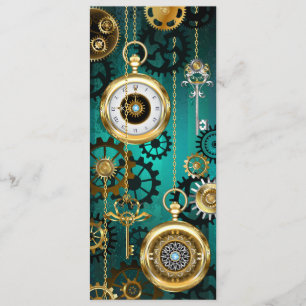 Carte Conseil Veille bijoux Steampunk sur un Arrière - plan vert
