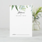 Carte Conseil Verdure classique Feuille tropical Mariage (Debout devant)