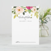 Carte Conseil Verdure Rose Blush Floral Mariages Mots de sagesse (Debout devant)