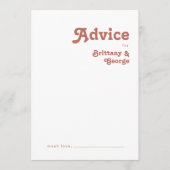 Carte Conseil Vibes rétro simples | Mariage rose pâle (Devant)