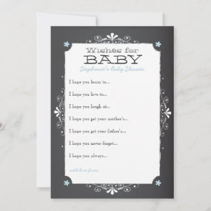 Carte Conseil Vintage Chalkboard Wings for Baby shower Card