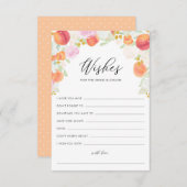Carte Conseil Vœux de pêches et de fleurs pour les mariés (Devant / Derrière)
