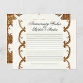 Carte Conseil Vœux de Tourbillon Français Doré Notes 50e Anniver (Devant / Derrière)