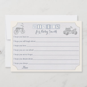 Carte Conseil Voeux pour Baby Card, baby shower garçon
