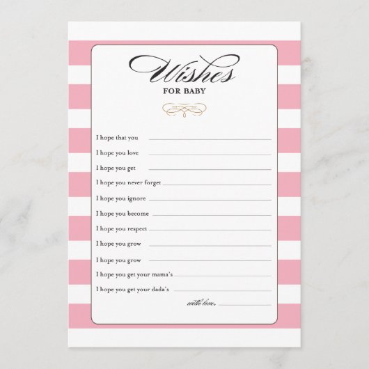 Carte Conseil Voeux pour Baby Game Card - Rose (Devant)