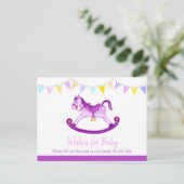Carte Conseil Voeux pour baby shower bébé violet (Debout devant)
