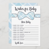 Carte Conseil Voeux Pour Bébé Blue Boy Bowtie Game Card (Devant / Derrière)
