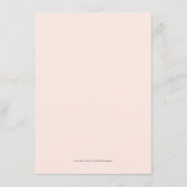 Carte Conseil Voeux pour bébé fille, Boho rose rose floral pampa (Dos)