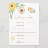 Carte Conseil Voeux pour bébé genre Neutre Bumblebee Douche (Devant)