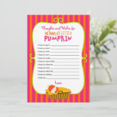 Carte Conseil Voeux pour le petit Citrouille de maman (Debout devant)