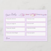 Carte Conseil Voeux pour les mères de bébé boho bénir le baby sh (Dos)