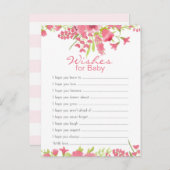 Carte Conseil Voeux Rose Floral Pour Bébé (Devant / Derrière)