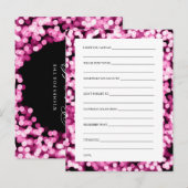 Carte Conseil Voeux wedding showers Rose Éclairage (Devant / Derrière)