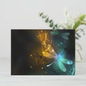 Carte Conseil Vol de libellule verte lumineuse (Debout devant)