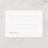 Carte Conseil Wedding Advice Card Silver Bokeh Sparkle Lights (Dos)