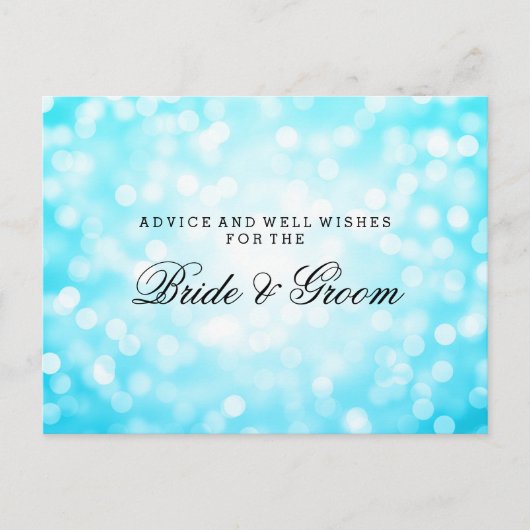 Carte Conseil Wedding Advice Card Turquoise Glitter Lights (Devant)
