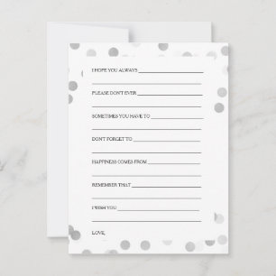Carte Conseil Wedding shower souhaite Parties scintillant d'huil