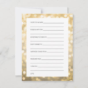 Carte Conseil Wedding shower Wives Parties scintillant Or