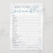 Carte Conseil Winter Baby Shower Word Scramble Game Card (Devant)