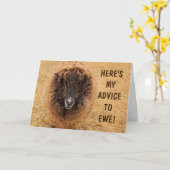 Carte Conseils amusants Moutons Sagesse Anniversaire (Fleur jaune)