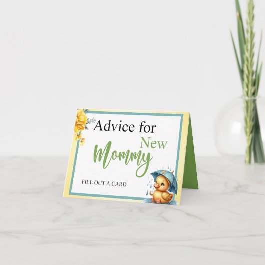 Carte Conseils de Baby shower en caoutchouc pour maman (Devant)