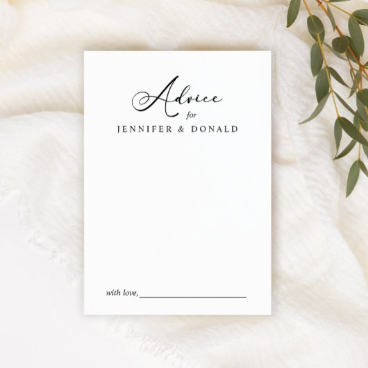 Carte Conseils de mariage pour couple de script simple m