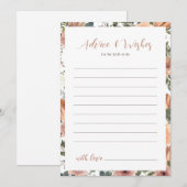 Carte Conseils et souhaits Blush Floral Fête des mariées (Devant / Derrière)