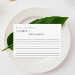 Carte Conseils et souhaits de Mariage simples et formels<br><div class="desc">Cartes de conseil minimalistes simples et propres pour les mariages.</div>