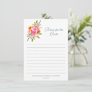 Carte Conseils floraux roses orange modernes pour la mar