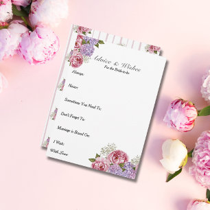 Carte Conseils & Wis Douche nuptiale Peony hydrangea