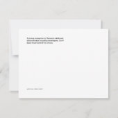 Carte Conservation, pas de pollution plastique (Dos)