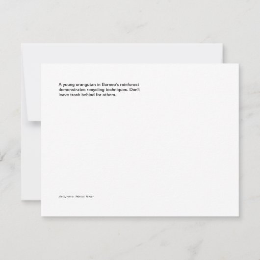 Carte Conservation, pas de pollution plastique (Dos)