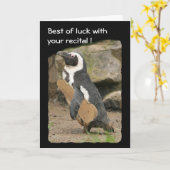 Carte Considérant Violon de pingouin, Bonne chance (Fleur jaune)