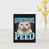 Carte Considérez vos pantalons Peed Funny Freak Chat Mèm (Fleur jaune)