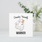 Carte Considérez-vous averti chat mal (Debout devant)