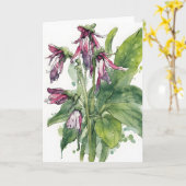Carte Consoude - Fleurs à l'aquarelle (Fleur jaune)