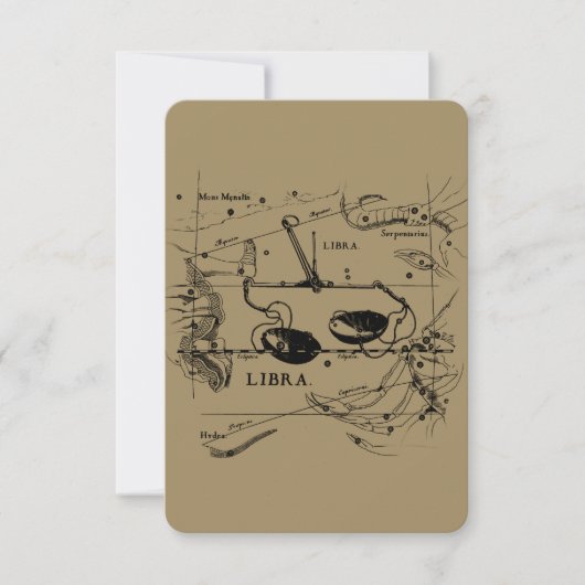 Carte Constellation de librairie vintage style Hevelius (Devant)